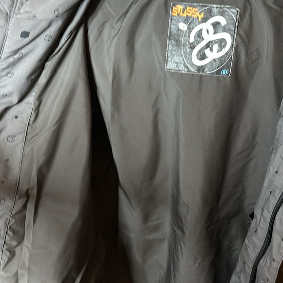 Stussy Dupont Teflon Parka Jacket with hoodie, gray, size medium, snowboard/rain - Picture 9 of 11